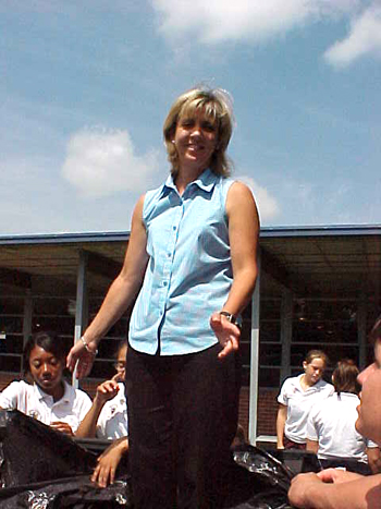 Terri during locker clean up